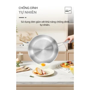 Chảo Inox Cạn Lòng Engler EL3850 chống dính tự nhiên