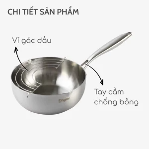 tay cầm và vỉ gác dầu Chảo Inox Sâu Lòng Engler EL3860
