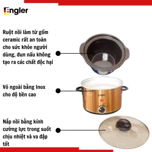 Vỏ inox Nồi Tiềm Engler EL9116 2.5l